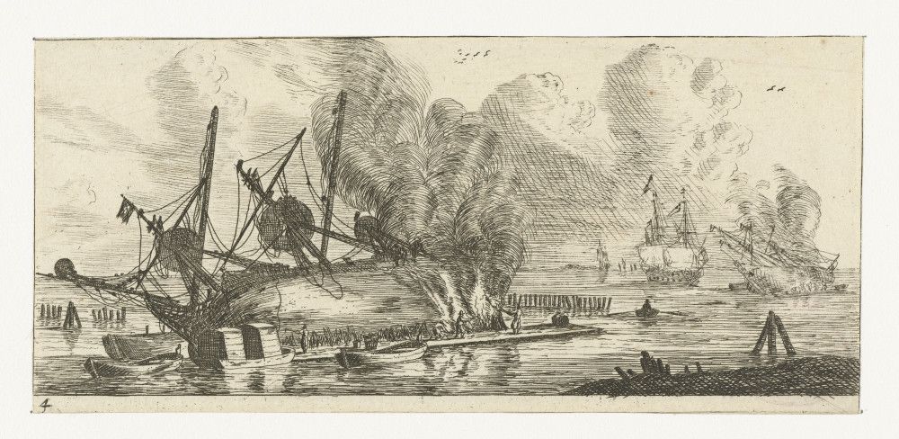Waterdichtmaken van de romp van een schip, Reinier Nooms, 1651 - 1652.jpg