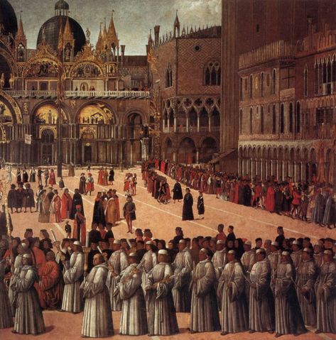 Процессия на площади св. Марка в Венеции (1494, фрагмент)